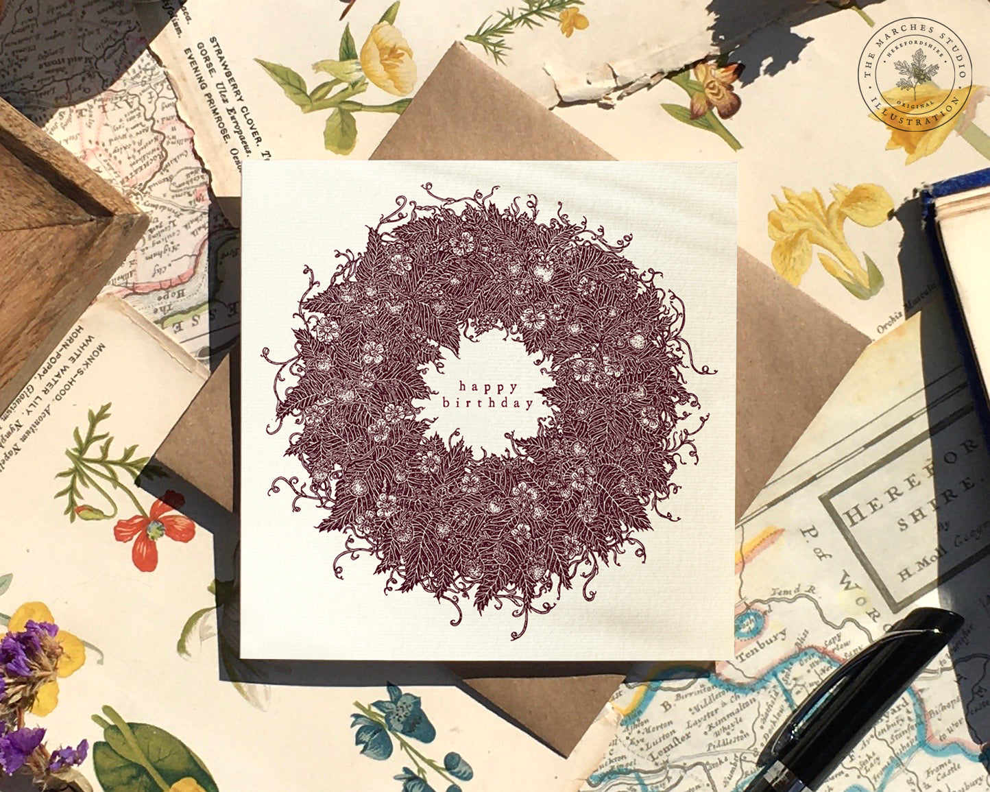 Originally Hand-Drawn by Charlotte and Sketched in incredible detail —this stunning Whimsical Card is perfect as an extra-special Birthday Card for a Mum, Sister, or Flower-Loving Friend!