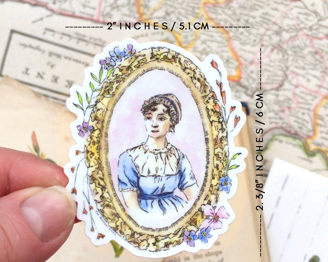 Jane Austen Portrait Vinyl Sticker