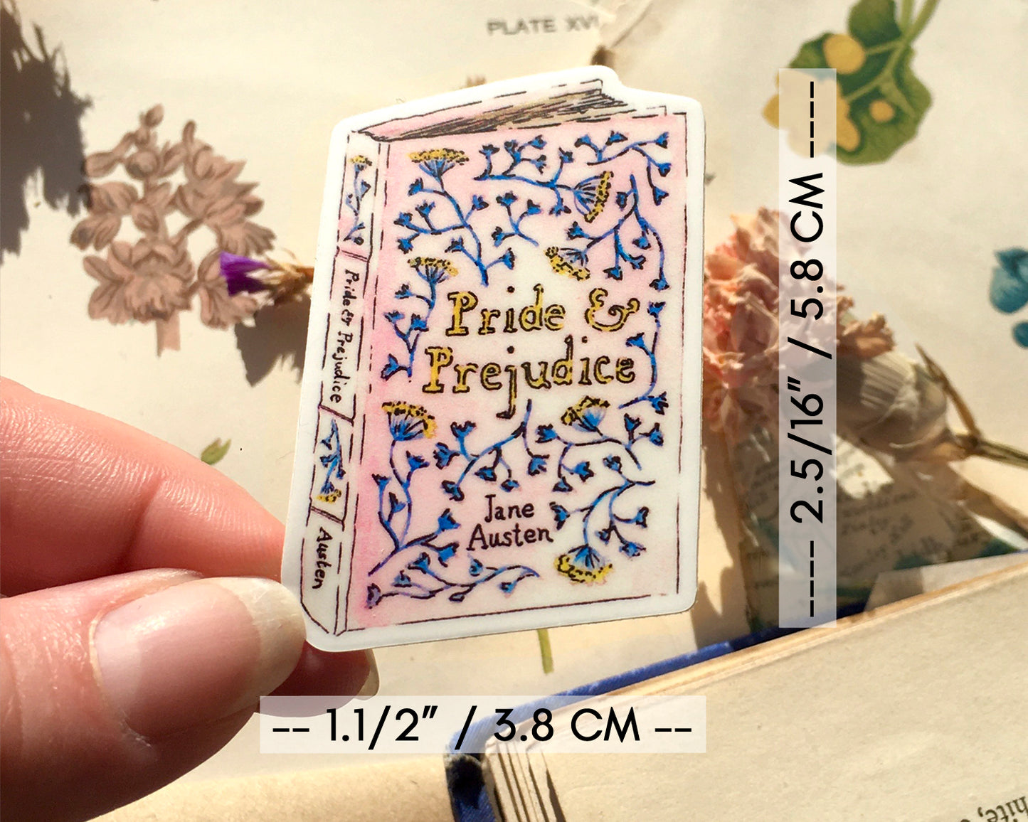 Pride and Prejudice Sticker | Jane Austen Die Cut Matte Vinyl Decal for Laptop, Water Bottle, Phone, Tumbler | Bookish Gift for Austen Lover