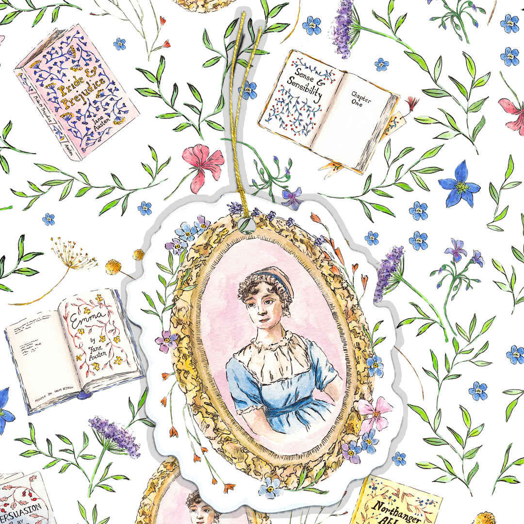 Jane Austen Wrapping Paper Set of 4 Designs | Christmas and Birthday | 4 Large 50x70cm Sheets and Tags