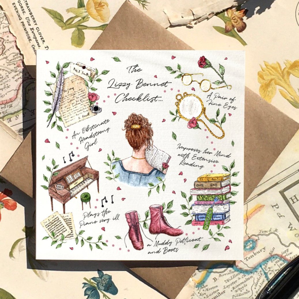 Jane Austen Pride and Prejudice Card • The Lizzy Checklist