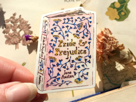 Pride and Prejudice Sticker | Jane Austen Die Cut Matte Vinyl Decal for Laptop, Water Bottle, Phone, Tumbler | Bookish Gift for Austen Lover