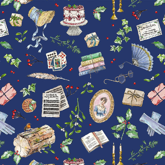Perfect for that extra special touch when Wrapping a stash of new Books for a Jane Austen fan this Holiday Season —designed by us using our Original Hand-Painted Illustrations of Jane Austen and British Regency festivities!