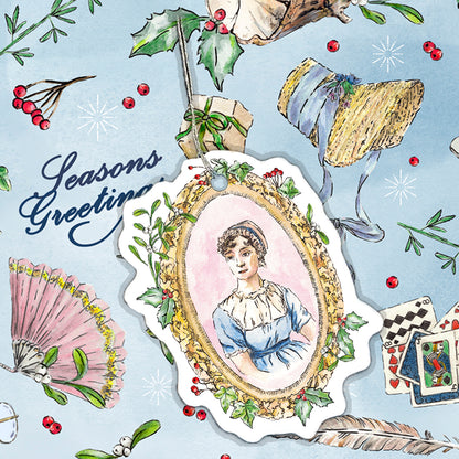 Jane Austen Wrapping Paper Set | Regency Christmas & Floral Books Birthday | 2 Large 50x70cm Sheets and Tags