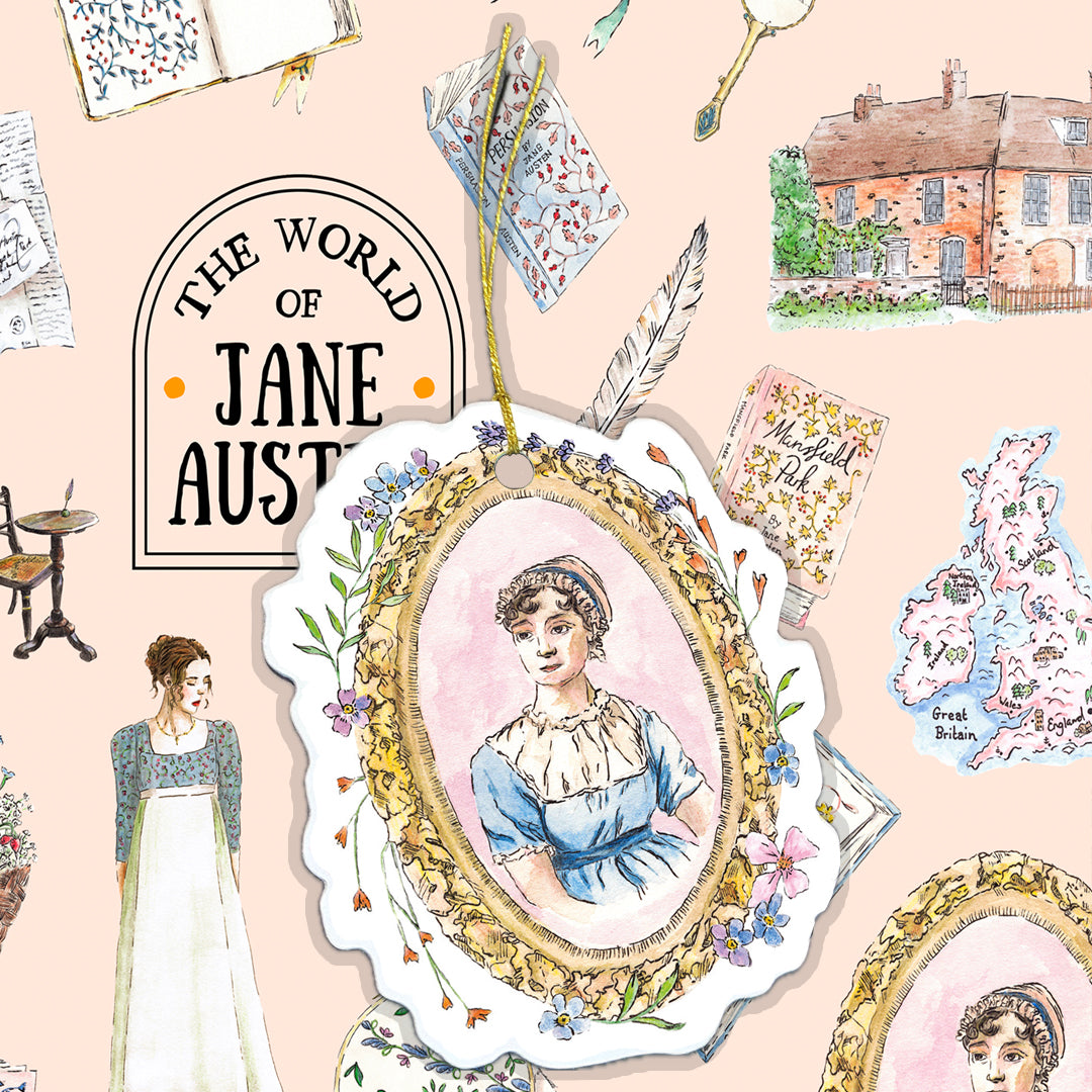 Jane Austen Wrapping Paper Set of 4 Designs | Christmas and Birthday | 4 Large 50x70cm Sheets and Tags